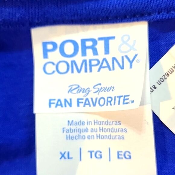 Port Company 'Happy & Retired!' Royal Blue Longsleeve T-Shirt, Size XL, NWOT - Picture 7 of 8